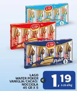 Extra Supermercati Lago wafer poker vaniglia/cacao/ nocciola offerta