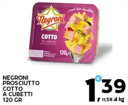 Extra Supermercati Negroni prosciutto cotto a cubetti offerta