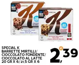 Extra Supermercati Special k barrette mirtilli/ cioccolato fondente/ cioccolato al latte offerta