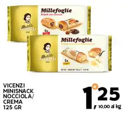 Extra Supermercati Vicenzi minisnack nocciola/ crema offerta