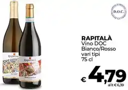Coop RAPITALÀ Vino DOC Bianco/Rosso offerta