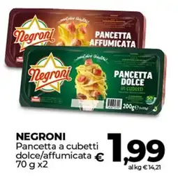 Coop NEGRONI Pancetta a cubetti dolce/affumicata offerta