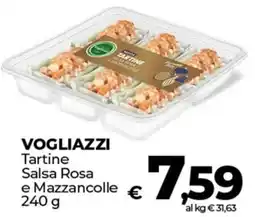 Coop VOGLIAZZI Tartine Salsa Rosa e Mazzancolle offerta