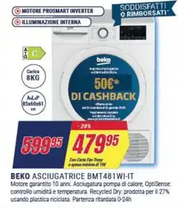 Trony BEKO ASCIUGATRICE BMT481WI-IT offerta