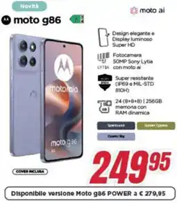 Trony motorola moto g86 offerta