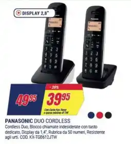 Trony Panasonic duo cordless offerta