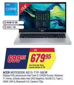 Trony ACER NOTEBOOK AG15-71P-56EW offerta