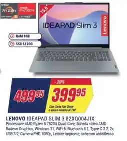 Trony LENOVO IDEAPAD SLIM 3 82XQ004JIX offerta