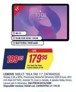 Trony LENOVO TABLET “IDEA TAB 11" ZAFR0405SE offerta