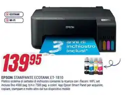 Trony EPSON STAMPANTE ECOTANK ET-1810 offerta