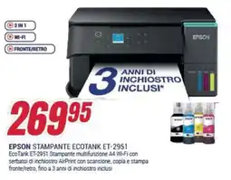 Trony EPSON STAMPANTE ECOTANK ET-2951 offerta