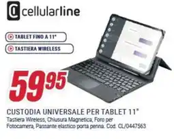 Trony Cellularline custodia universale per tablet 11" offerta