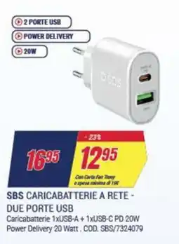 Trony Sbs caricabatterie a rete- due porte usb offerta