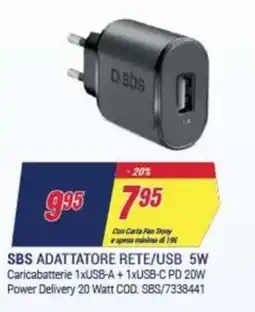 Trony Sbs adattatore rete/usb 5W offerta