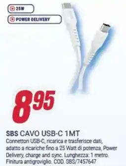 Trony Sbs cavo usb-c 1mt offerta