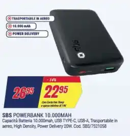 Trony SBS POWERBANK 10.000MAH offerta