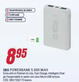 Trony SBS POWERBANK 5.000 MAH offerta