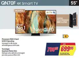 Trony SAMSUNG QN70F 4K Smart TV offerta