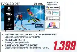 Trony TCL TV QLED 98" 98P89K offerta