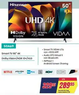 Trony Hisense 50A69 Smart TV 50" 4K offerta