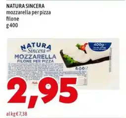MEGA NATURA SINCERA mozzarella per pizza filone offerta