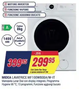 Trony MIDEA LAVATRICE MF100W80BA/W-IT offerta