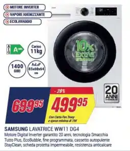Trony SAMSUNG LAVATRICE WW11 DG4 offerta