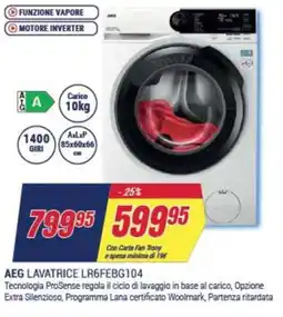 Trony AEG LAVATRICE LR6FEBG104 offerta