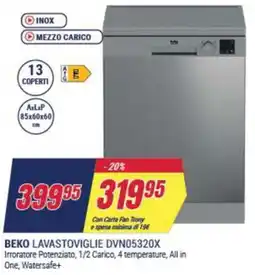 Trony BEKO LAVASTOVIGLIE DVN05320X offerta