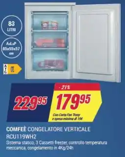 Trony COMFEÈ CONGELATORE VERTICALE RCU119WH2 offerta