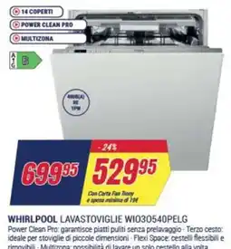Trony WHIRLPOOL LAVASTOVIGLIE WI030540PELG offerta