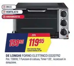 Trony DE LONGHI FORNO ELETTRICO EO20792 offerta
