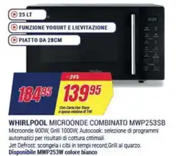 Trony WHIRLPOOL MICROONDE COMBINATO MWP253SB offerta