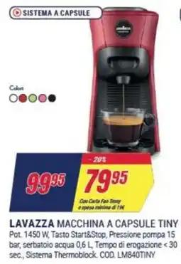 Trony Lavazza macchina a capsule tiny offerta