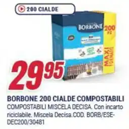 Trony Borbone 200 cialde compostabili offerta