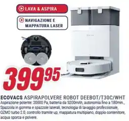 Trony ECOVACS ASPIRAPOLVERE ROBOT DEEBOT/T30C/WHT offerta