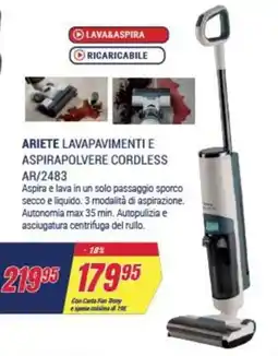 Trony ARIETE LAVAPAVIMENTI E ASPIRAPOLVERE CORDLESS AR/2483 offerta