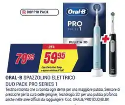 Trony Oral-b spazzolino elettrico duo pack pro series 1 offerta