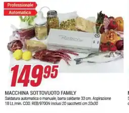Trony Reber macchina sottovuoto family offerta