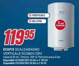 Trony ECOFIX SCALDABAGNO VERTICALE ECO80V/2EU offerta