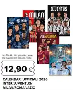 Oasi Calendari ufficiali 2026 inter/juventus/ milan/roma/lazio offerta