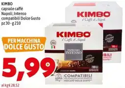 MEGA KIMBO capsule caffè Napoli, Intenso compatibili Dolce Gusto offerta