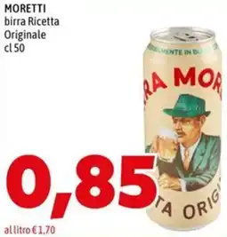 MEGA MORETTI birra Ricetta Originale offerta