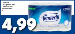 MEGA TENDERLY carta igienica 2 veli Carezza di Latte rotoli vellutati offerta