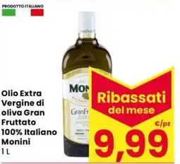 Despar Olio Extra Vergine di oliva Gran Fruttato 100% Italiano Monini offerta