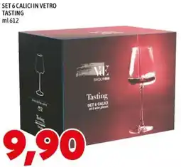 MEGA Set 6 calici in vetro tasting offerta