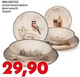 MEGA H&H LIFESTYLE servizio tavola natalizio offerta