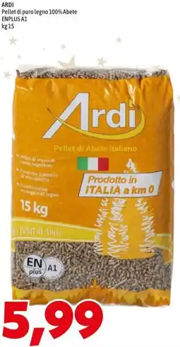 MEGA ARDI Pellet di puro legno 100% Abete ENPLUSA1 offerta