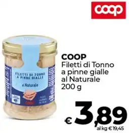 Coop COOP Filetti di Tonno a pinne gialle al Naturale offerta