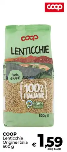 Coop COOP Lenticchie Origine Italia offerta